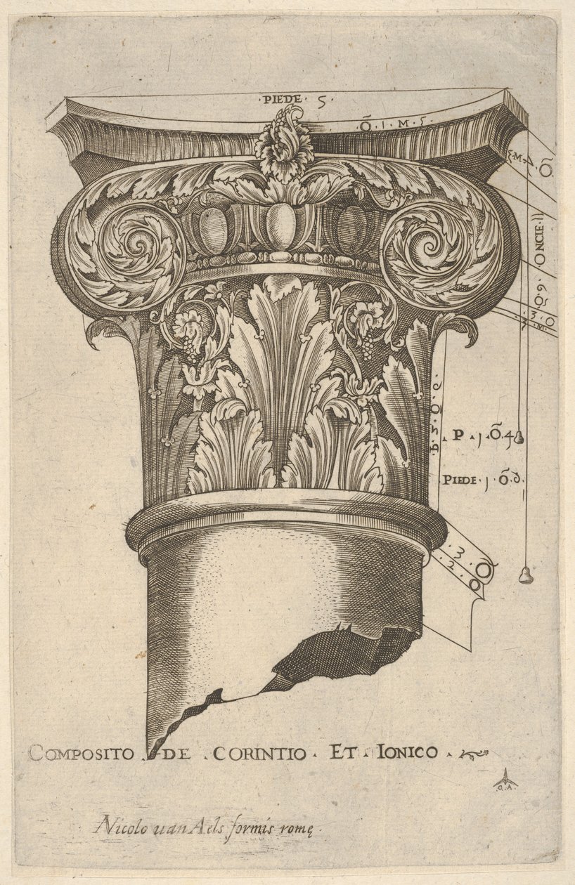 Ölçülü bileşik sermaye, ca. 1537. by Master GA