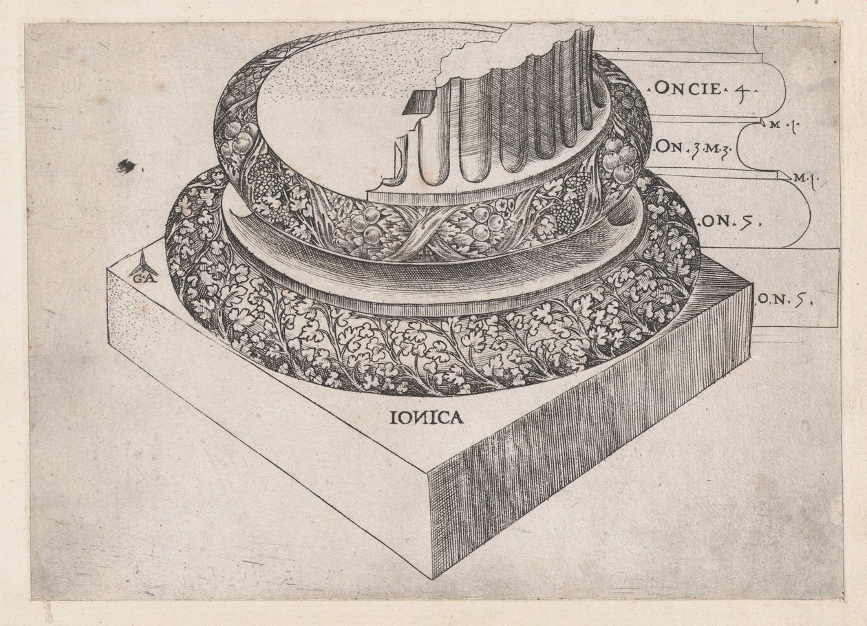 Roma ihtişamının aynası: İyonik taban, ca. 1537., yakl. 1537 by Master GA