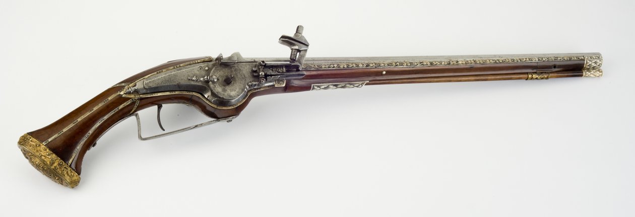 Bir Çift Tekerlek Kilidi Kılıf Tabancası, c.1650 (çelik, yılan ağacı, kemik veya boynuz, yaldızlı pirinç ve demir) by Master H. W.