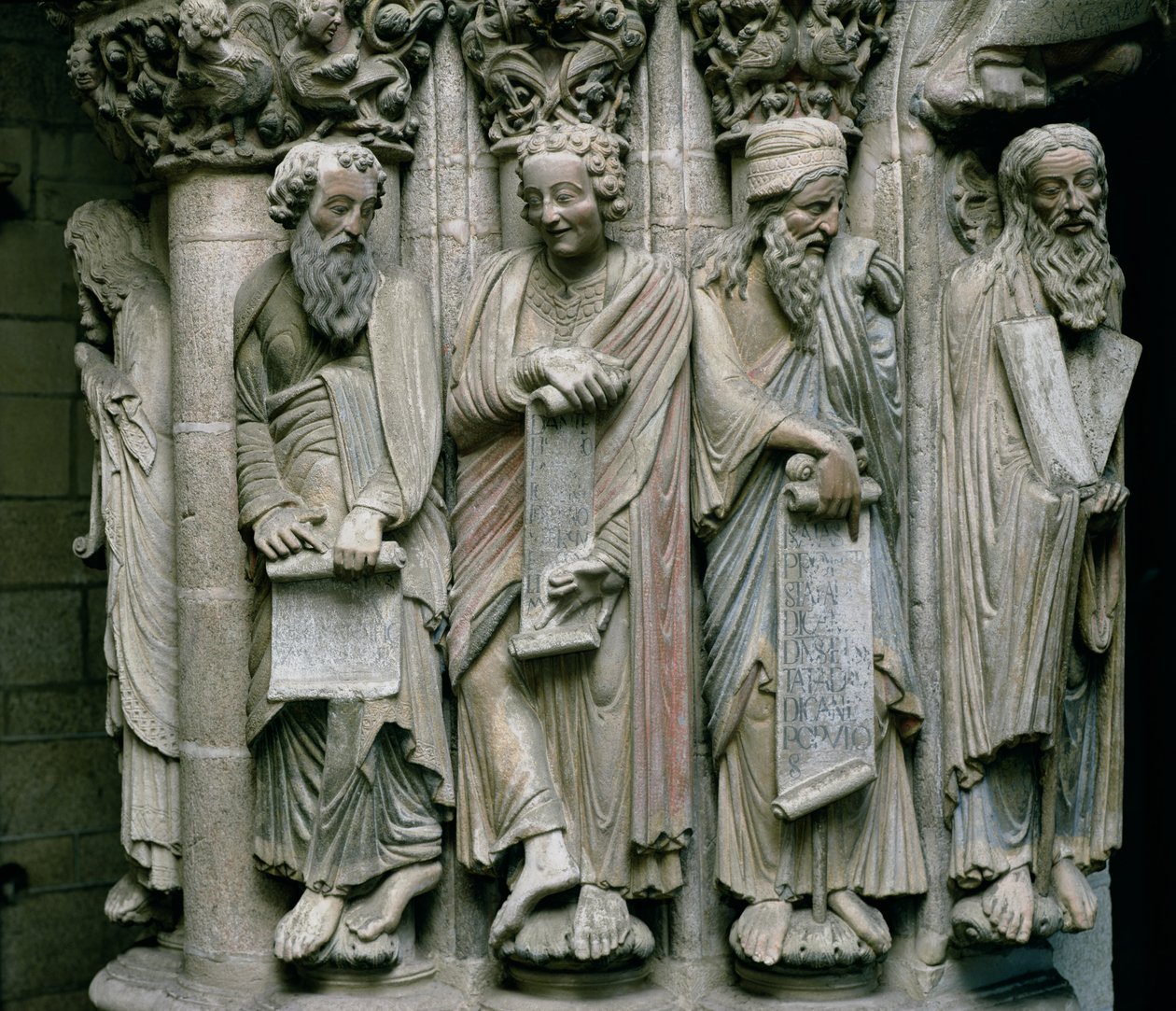 Eski Ahit peygamberleri taşlı Portico de la Gloria