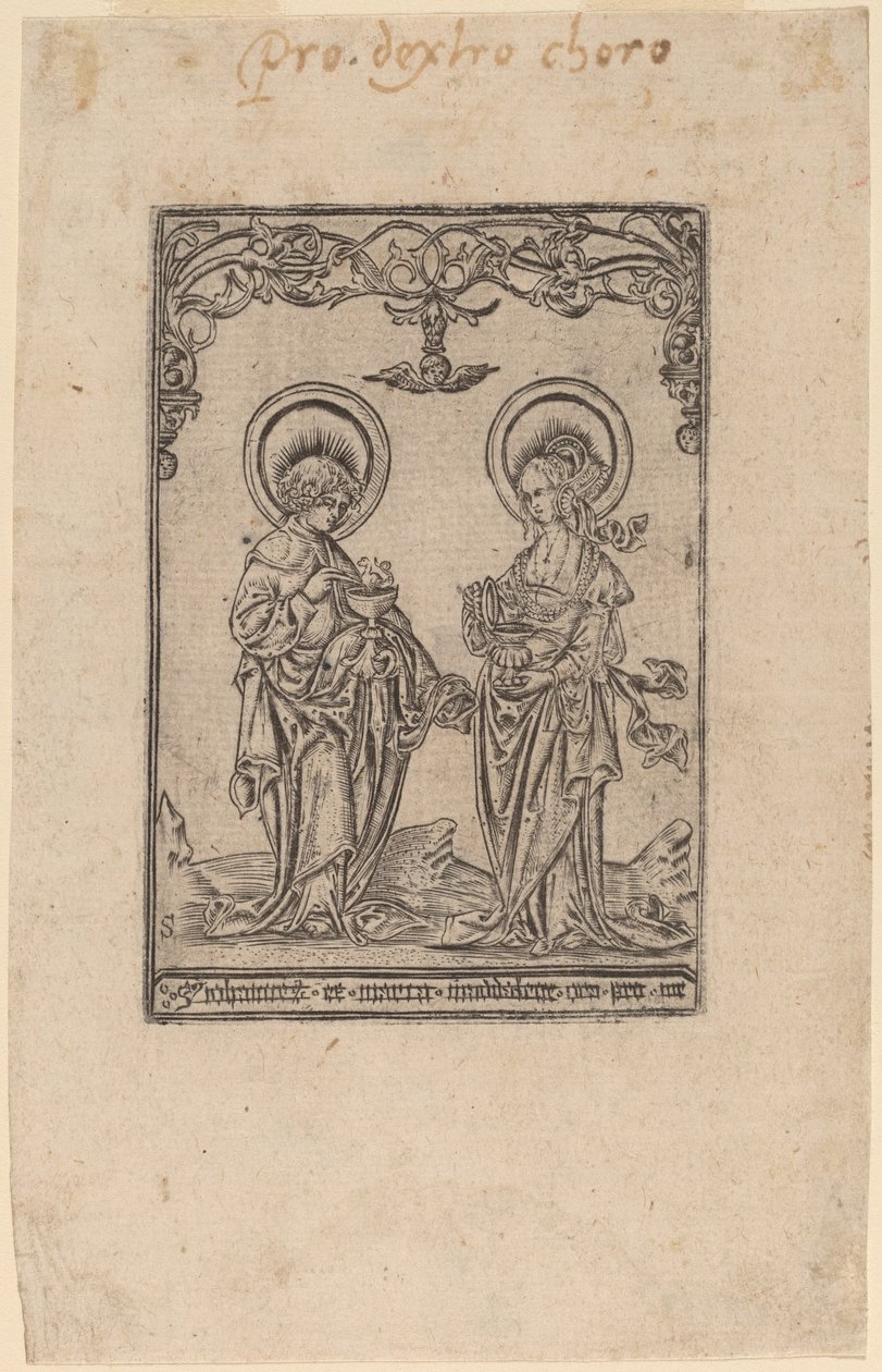 Aziz Mary Magdalene ve Aziz John the Evangelist by Master S