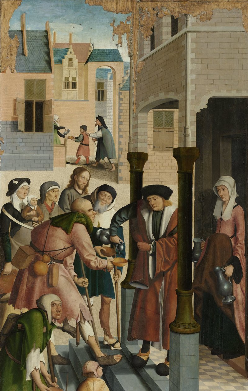 Yedi Merhamet Eseri Yedi merhamet eseri ile bir poliptik paneli: susuzları gidermek by Master of Alkmaar