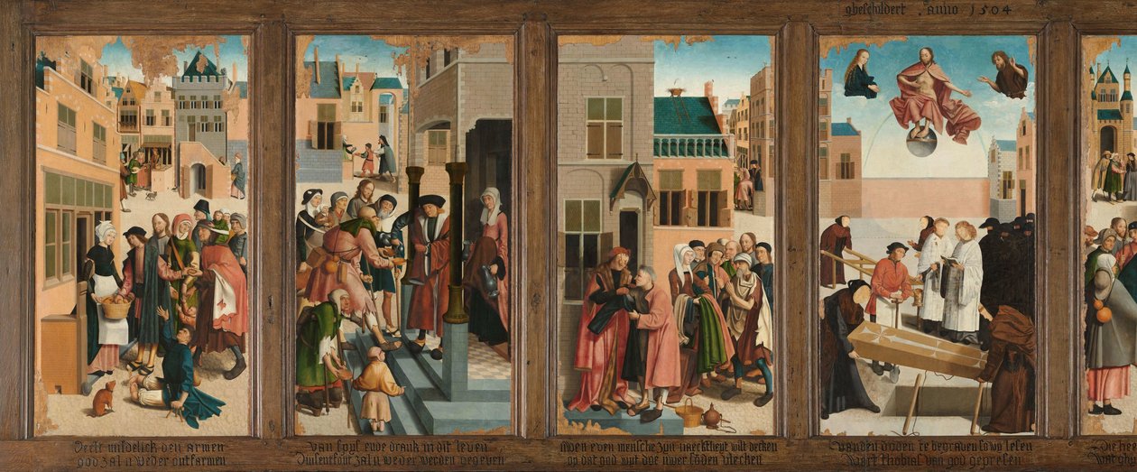 Yedi Merhamet Eseri Yedi Hayır Eseri ile Poliptik by Master of Alkmaar