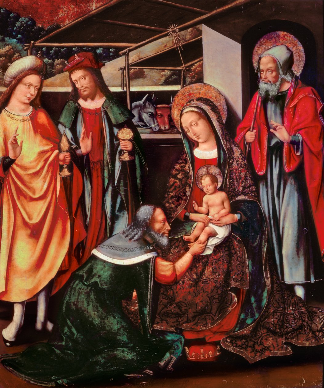 126-0035071 Krallara Tapınma, Santa Maria Palau-Solita Kilisesi'nden Altarpiece, Barselona by Master of Ares