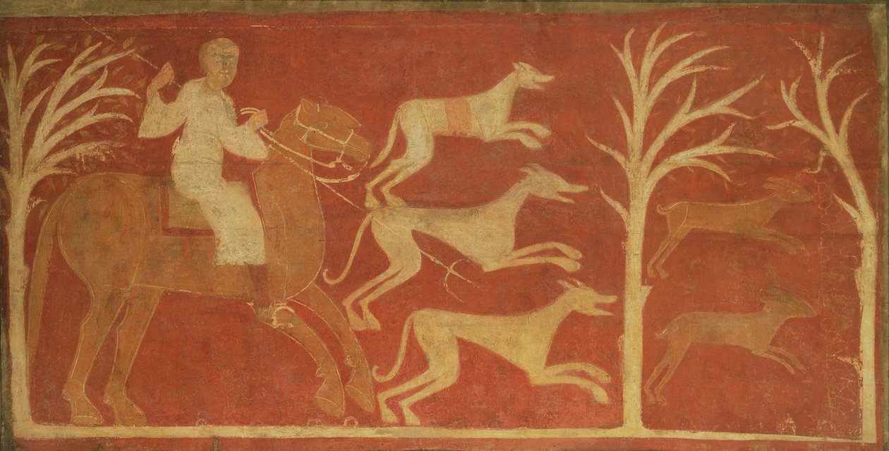 Bir Avcı (tuvale aktarılan fresk) by Master of Berlanga
