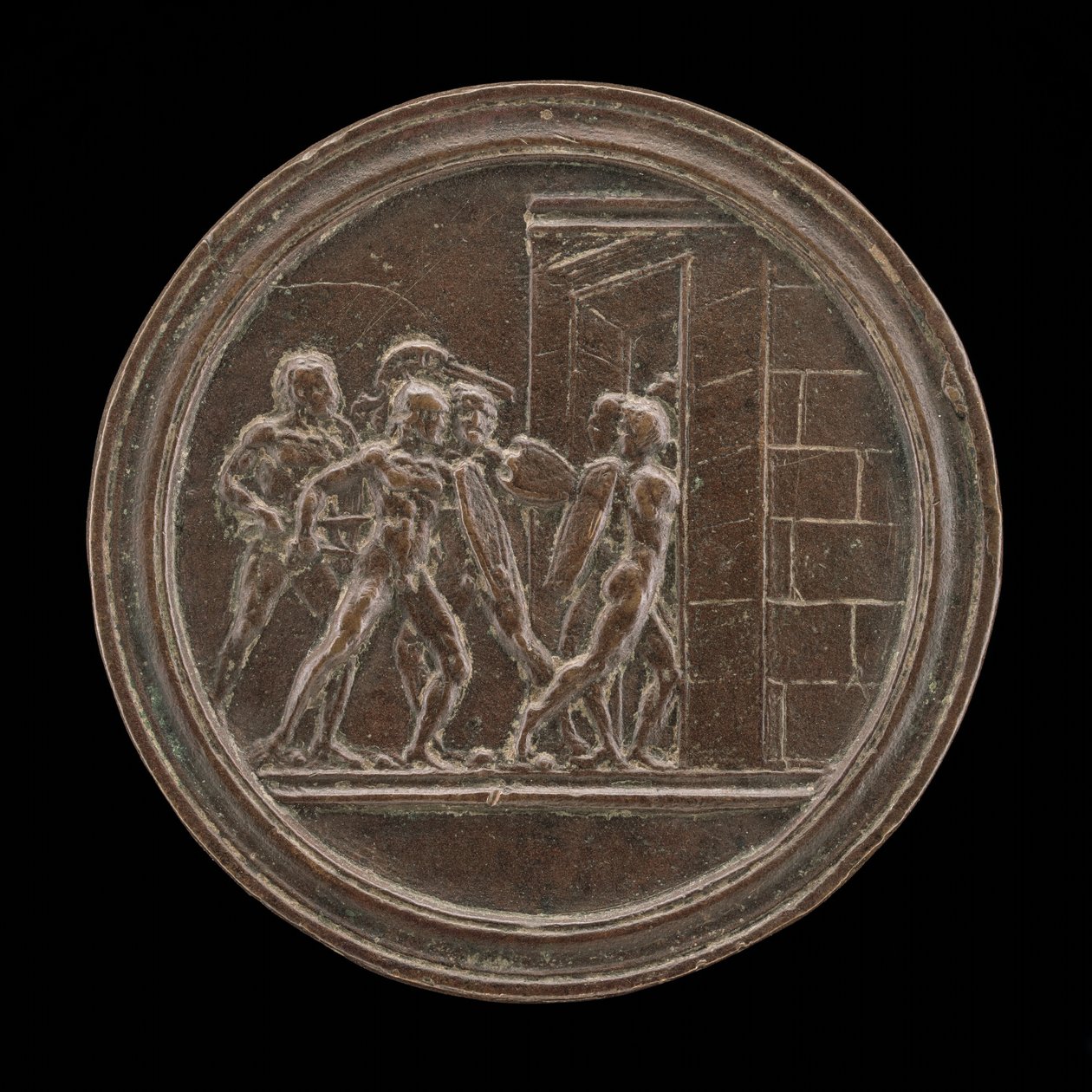 Bir Kapıya Saldıran Askerler. by Master of Coriolanus