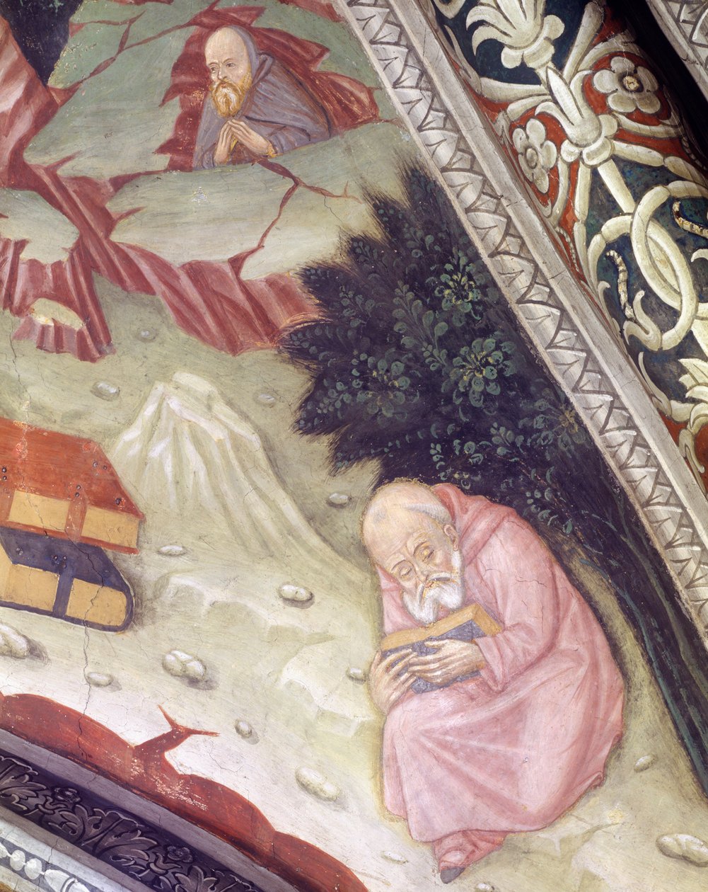 İtalya, Piedmont Bölgesi, Alessandria eyaleti, Santa Maria Assunta Bazilikası'ndaki şapelde fresk by Master of Crea