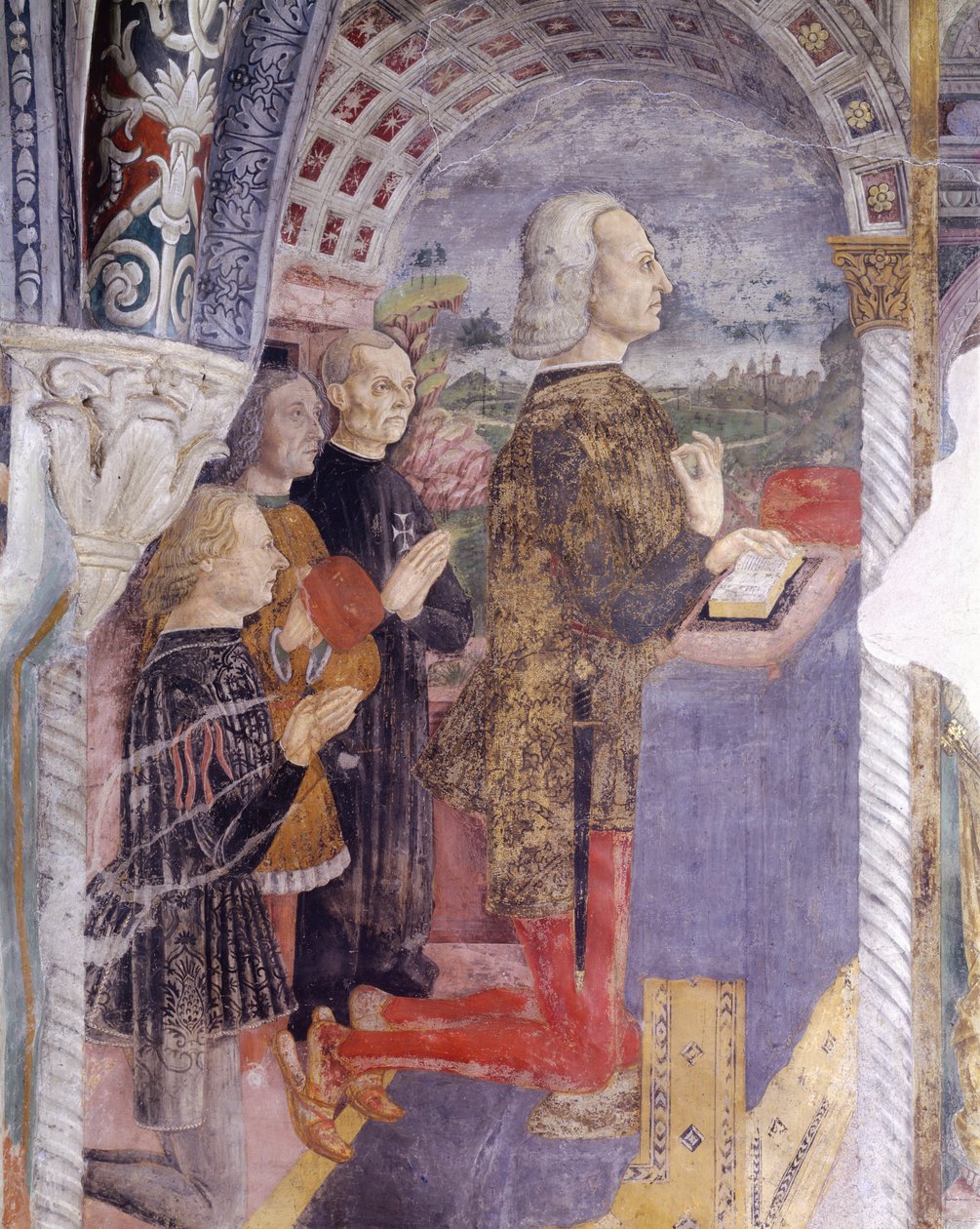 İtalya, Piedmont Bölgesi, Serralunga di Crea, Santa Maria Assunta Bazilikası'ndaki şapelde fresk by Master of Crea