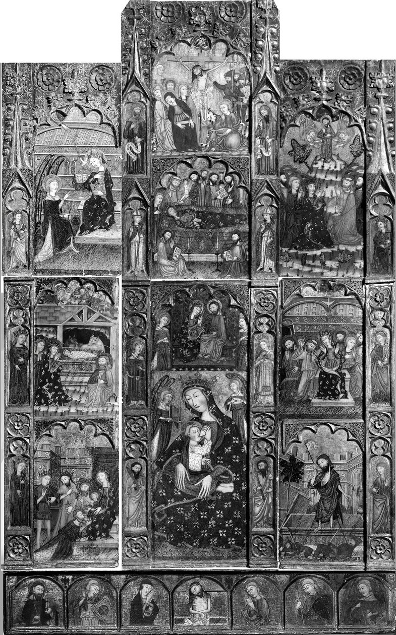 Retable, 14. yüzyılın sonları veya 15. yüzyılın başlarında. by Master of Cubells