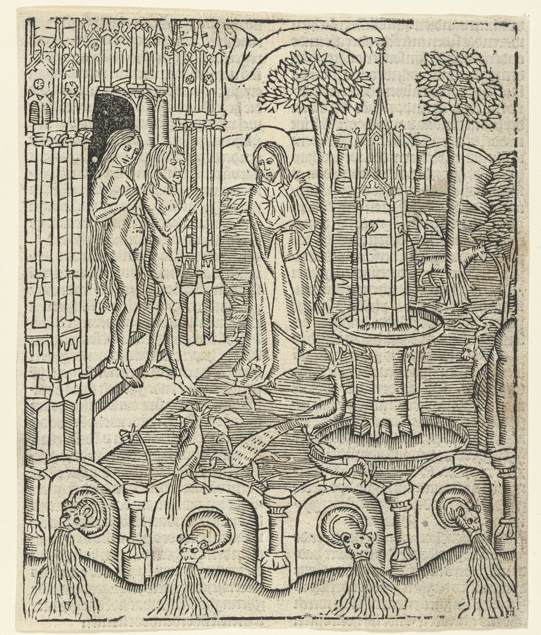 Tanrı Adem ve Havva Cennetini gösterir by Master of Delft (attributed to)