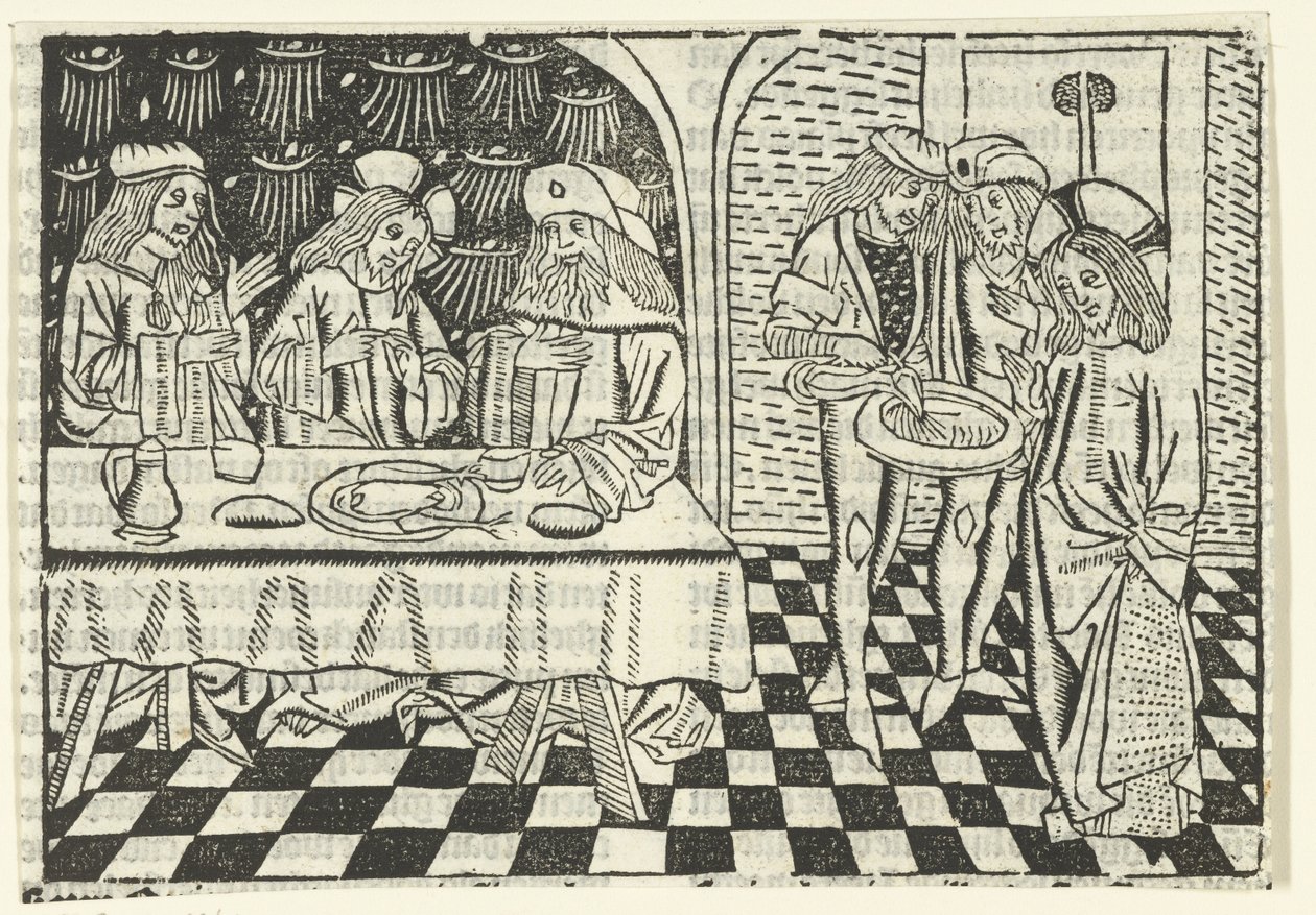 Ferisilerle yemek by Master of Delft (attributed to)