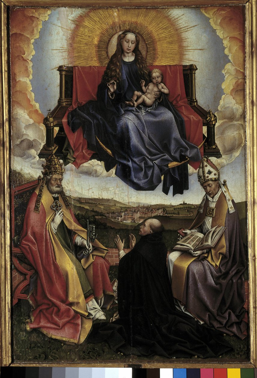 Aziz Peter ve Aziz Augustine arasında Glory Bakire. Robert Campin