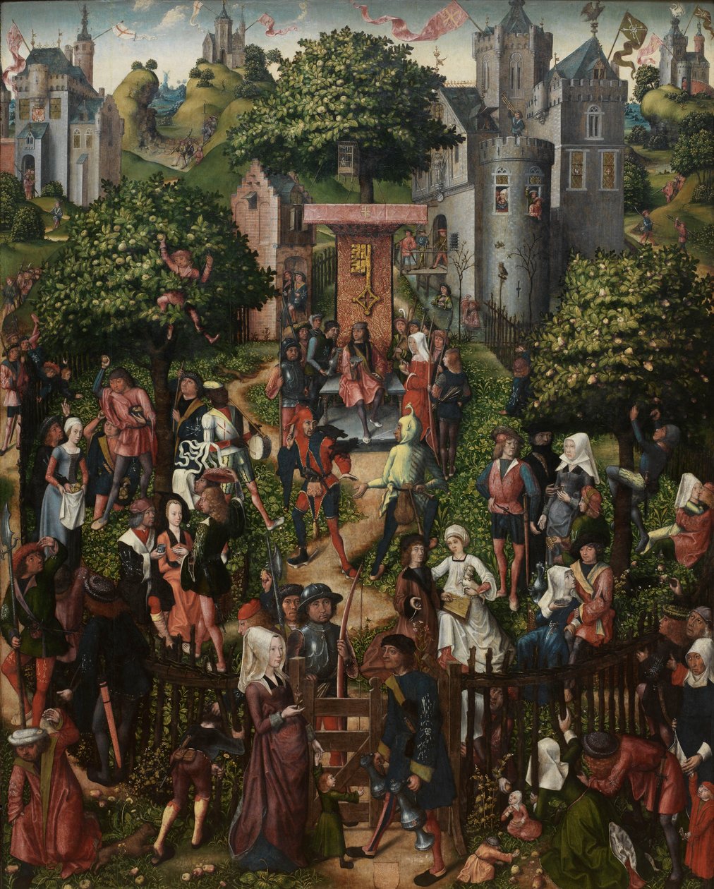 Okçular Festivali (pano üzerine yağlı boya) by Master of Frankfurt