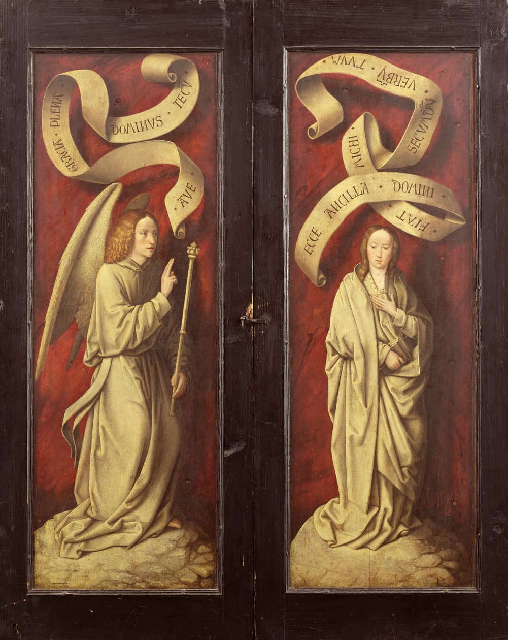 Müjde, c.1500 (panelde yağ) by Master of Frankfurt