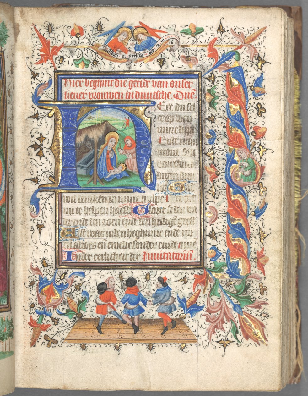 Saatler Kitabı (Utrecht Kullanımı): fol. 14r, The Nativity ile İlk Harf by Master of Gijsbrecht van Brederode