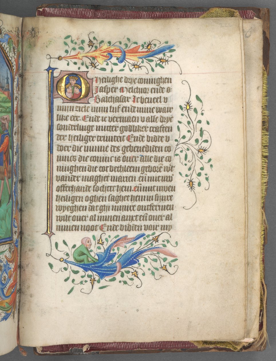 Utrecht Kullanım Saatleri Kitabı: fol. 222r, Three Kings ile İlk Harf, c. 1460-1465. by Master of Gijsbrecht van Brederode