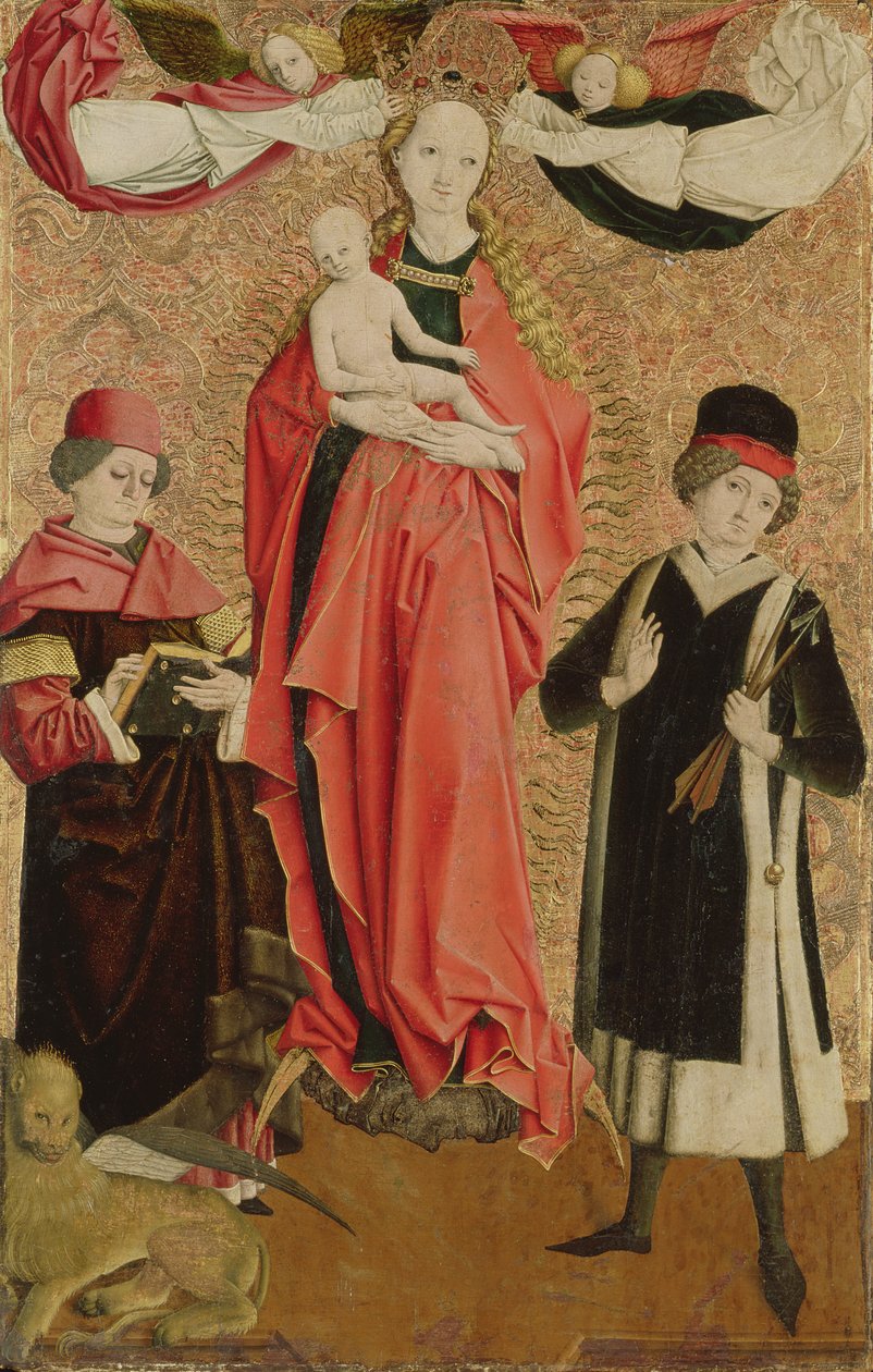 Aziz Mark ve Aziz Sebastian ile Immaculate Conception Bakiresi by Master of Grossgmain