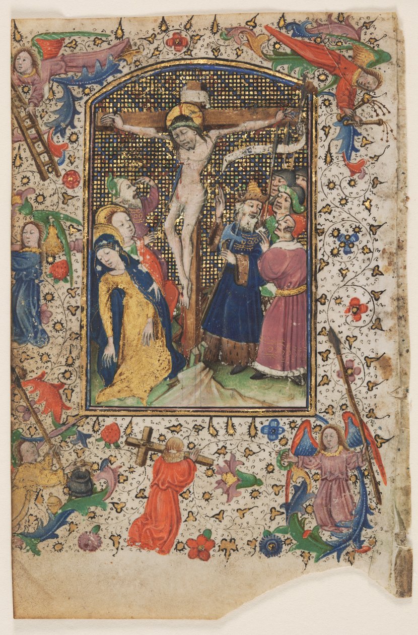 Saatler Kitabından Bir Yaprak: Çarmıha Gerilme by Master of Guillebert de Mets