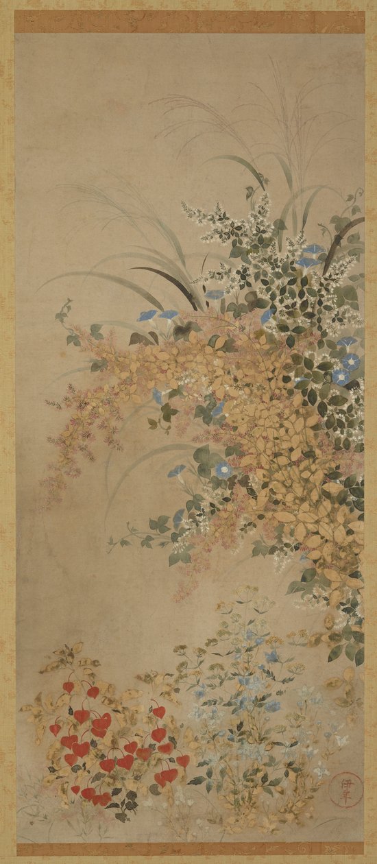Çiçekler ve çimenler by Master of I nen Seal