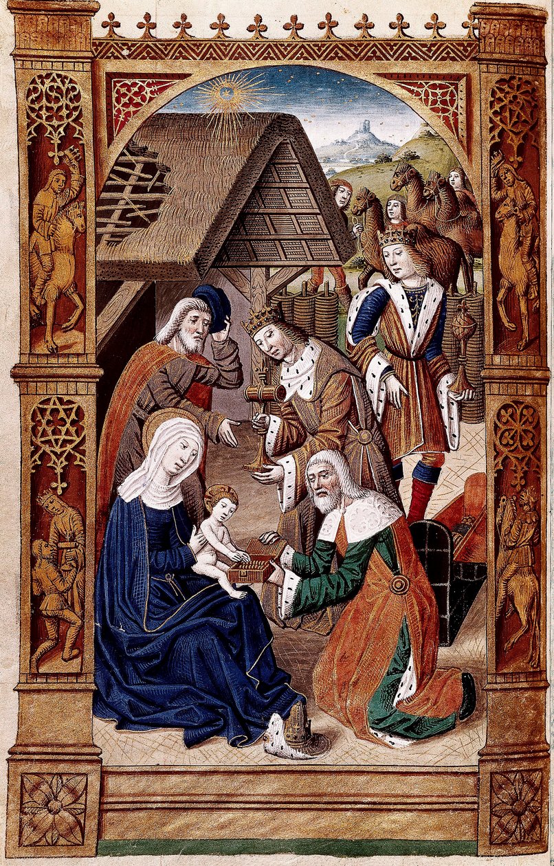 Magi hayranlığı (minyatür) by Master of Jacques de Besançon