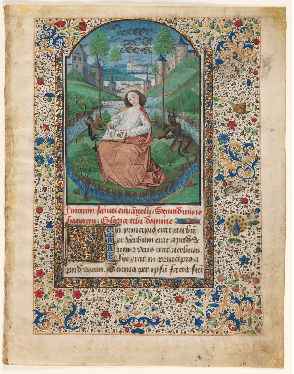 Bir Saatler Kitabından Yaprak: John on Patmos (1 / 2 Kesilmiş Yaprak) by Master of Jacques de Luxembourg