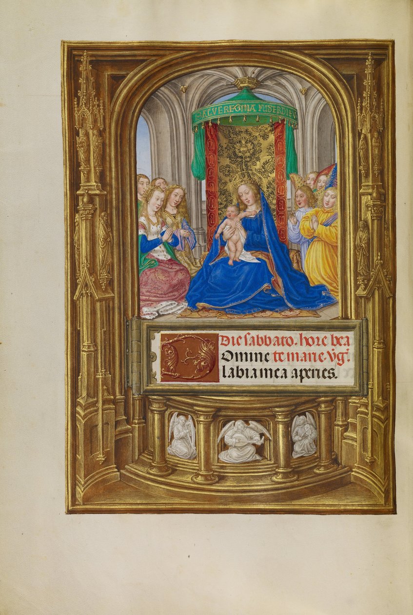 Bakire ve Çocuk Enthroned by Master of James IV of Scotland