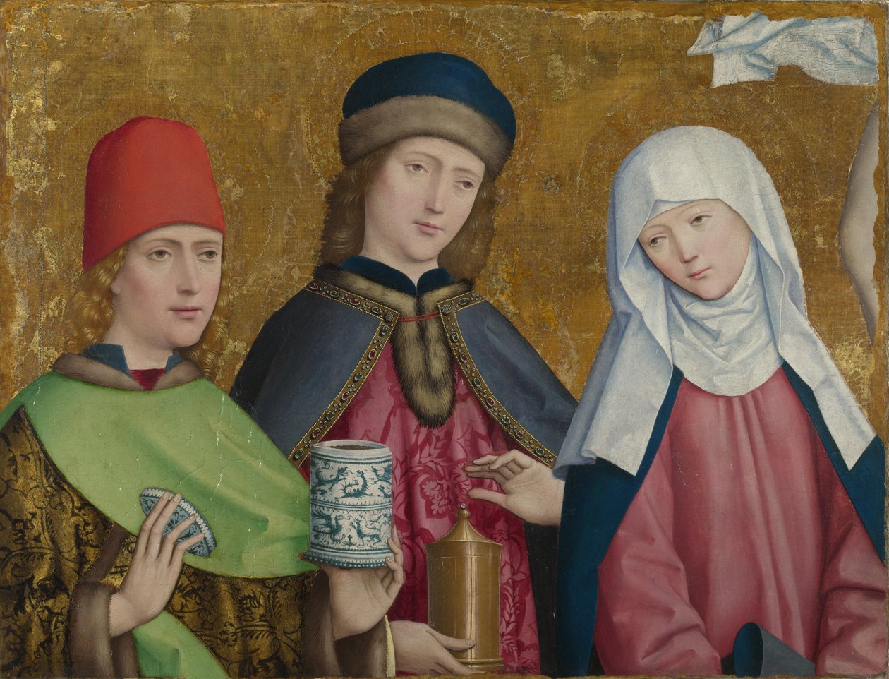 Azizler Cosmas ve Damian ve Bakire The Liesborn Altarpiece, ca. 1470-1480 by Master of Liesborn