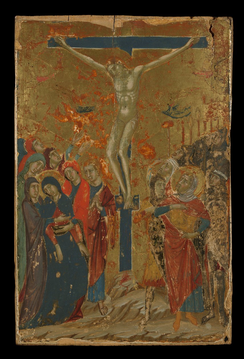 Çarmıha Gerilme ve Bakire ve Çocuk Enthroned by Master of Monte Oliveto
