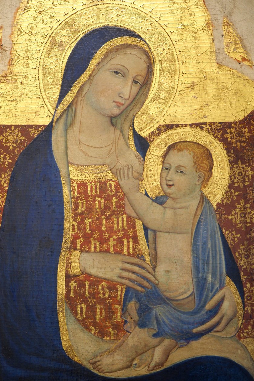 Çocuğu Emziren Bakire 1409, detay (resim) by Master of Narni