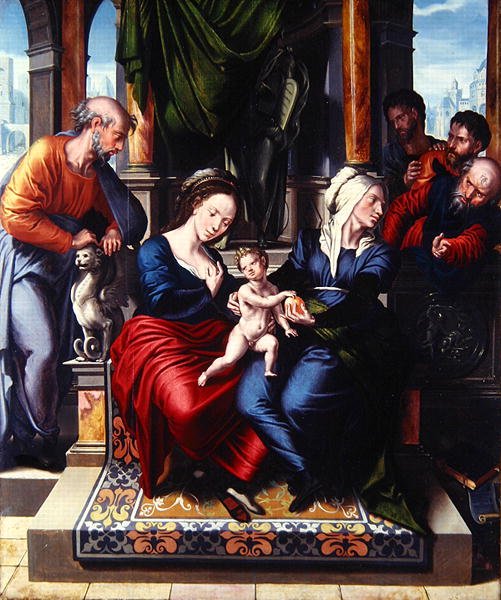 Kutsal Aile (panelde yağ) by Master of Paul and Barnabas