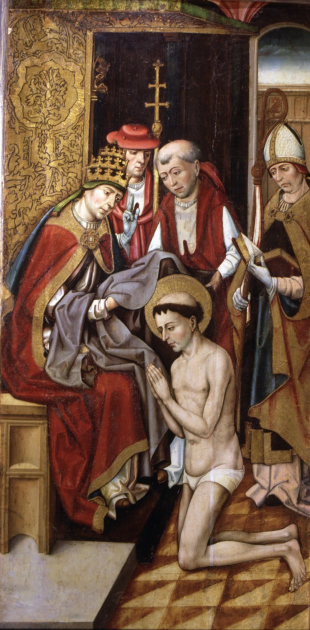 Francis, Pope Innocent III'ün Alışkanlığı ile yatırım yaptı (panelde yağlı boya) by Master of Portillo