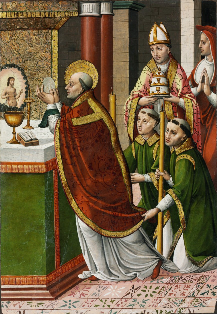 Büyük Aziz Gregory Kütlesi - Portillo Efendisi (aktif 1520-1530) - c. 1520 - Panelde Tempera - 96,2x66,5 - Szepmuveszeti Muzeum, Budapeşte by Master of Portillo
