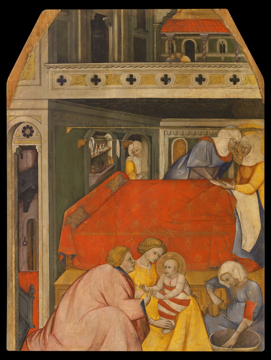 Bakire'nin doğuşu (ahşap üzerine resim) by Master of San Lucchese