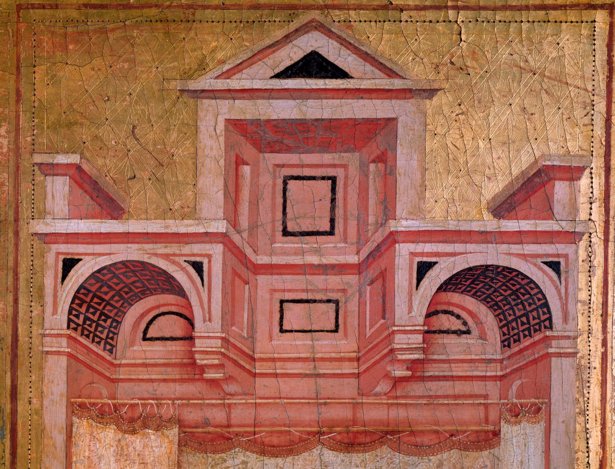 Aziz Cecilia ve hayatının hikayesi (Mimari Detay) - mihrap, c.1290-1320 by Master of St. Cecilia