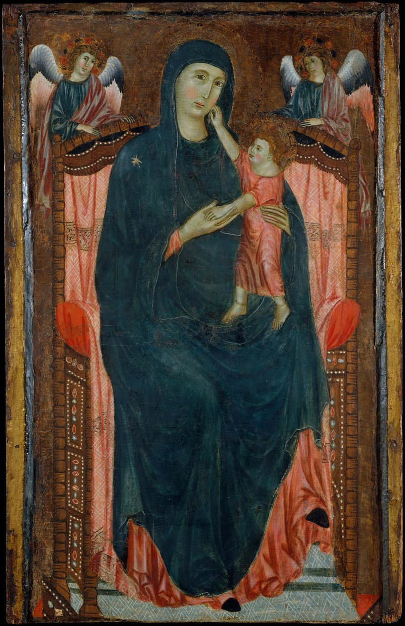 Madonna ve Çocuk Meleklerle Enthroned. by Master of Varlungo