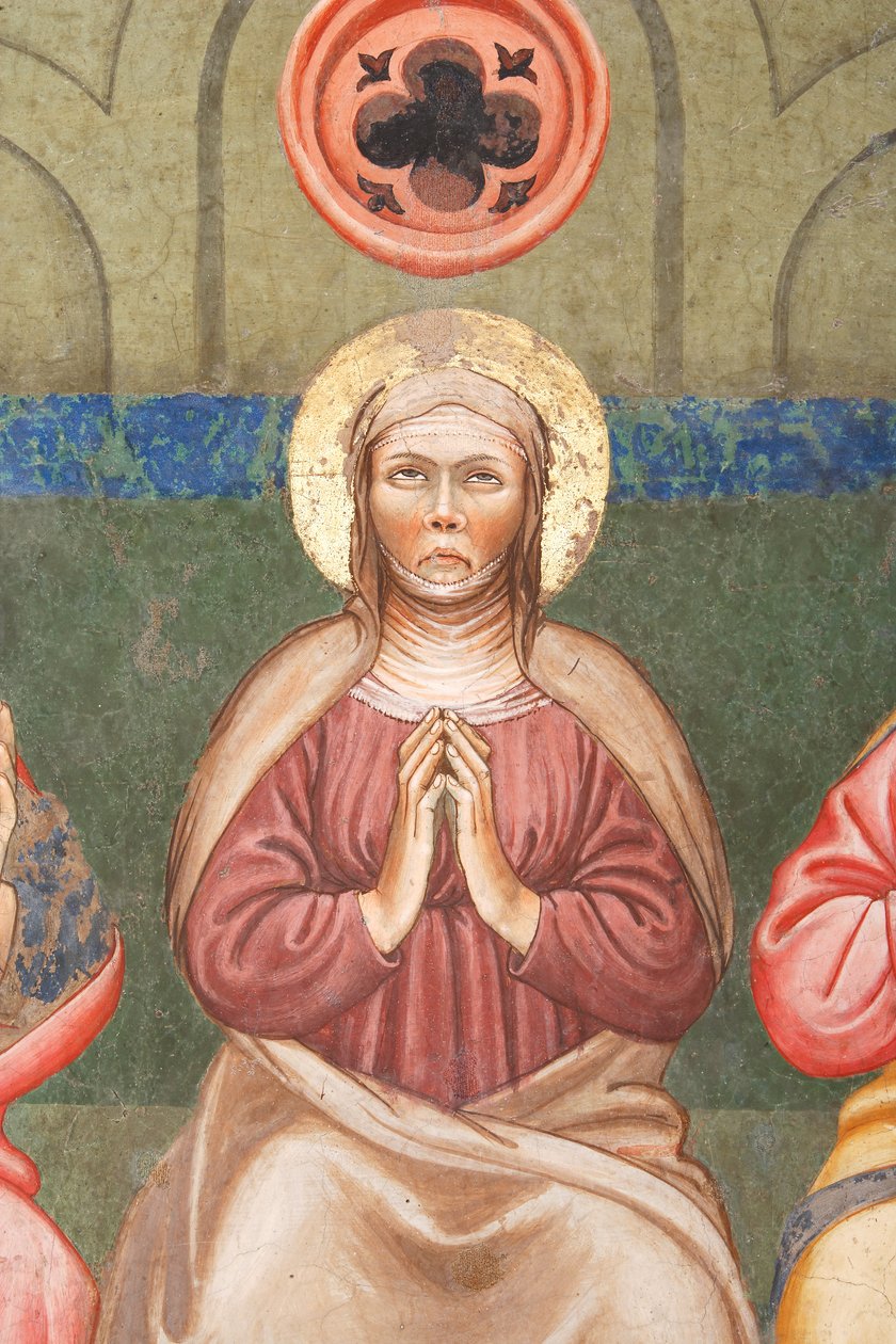 "Pentekost", Meryem Ana Detayı, c.1420 (fresk) by Master of Vignola