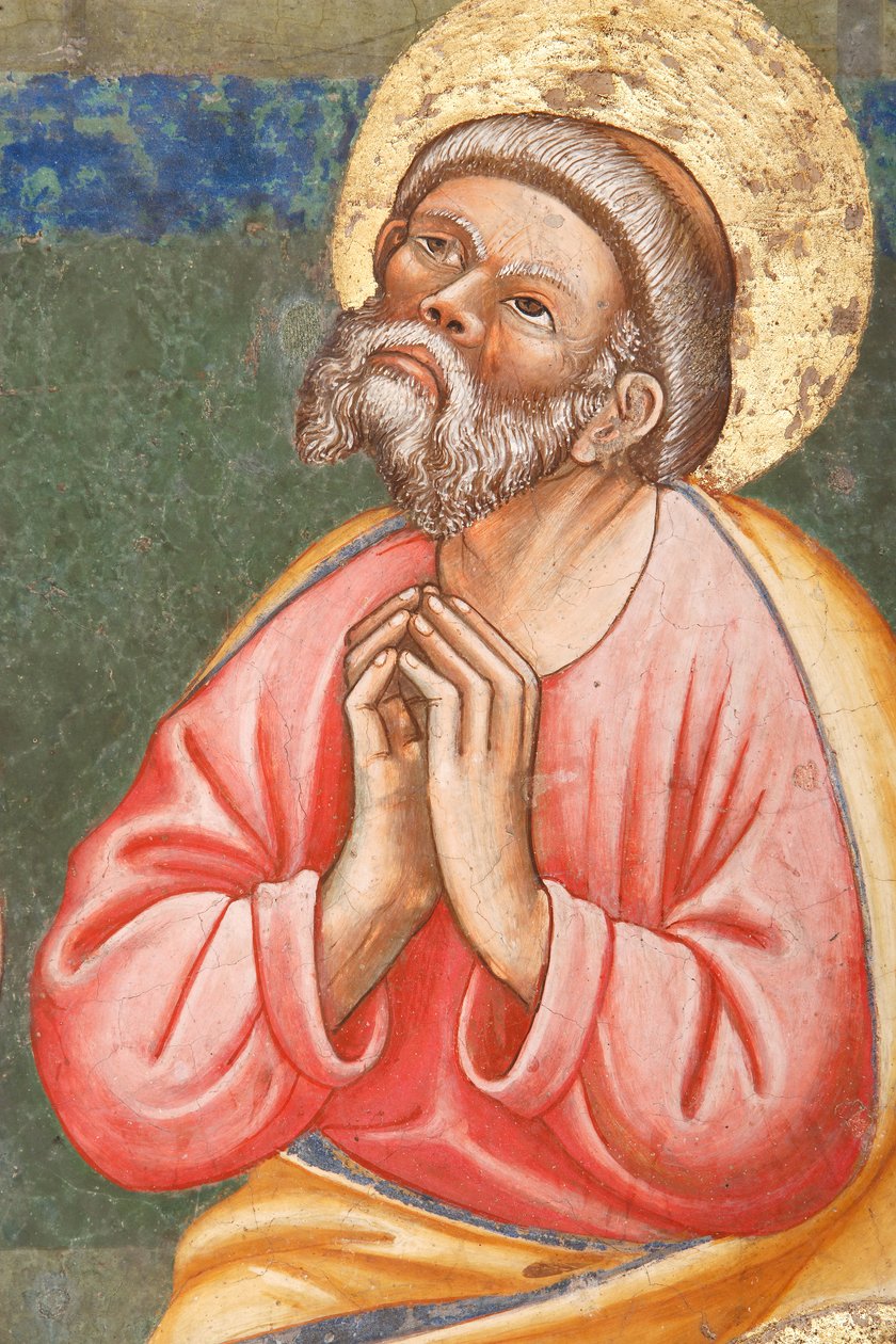"Pentecost", Dua eden bir azizden detay, c.1420 (fresk) by Master of Vignola