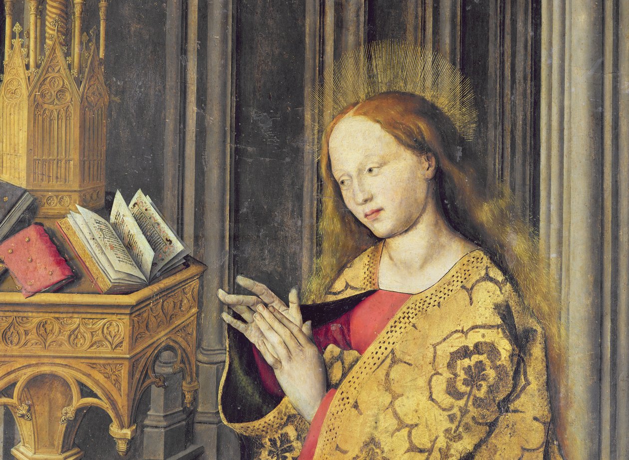 Bir Saatler kitabından okunan Meryem Ana, c.1445 (detay 26541) by Master of the Aix Annunciation