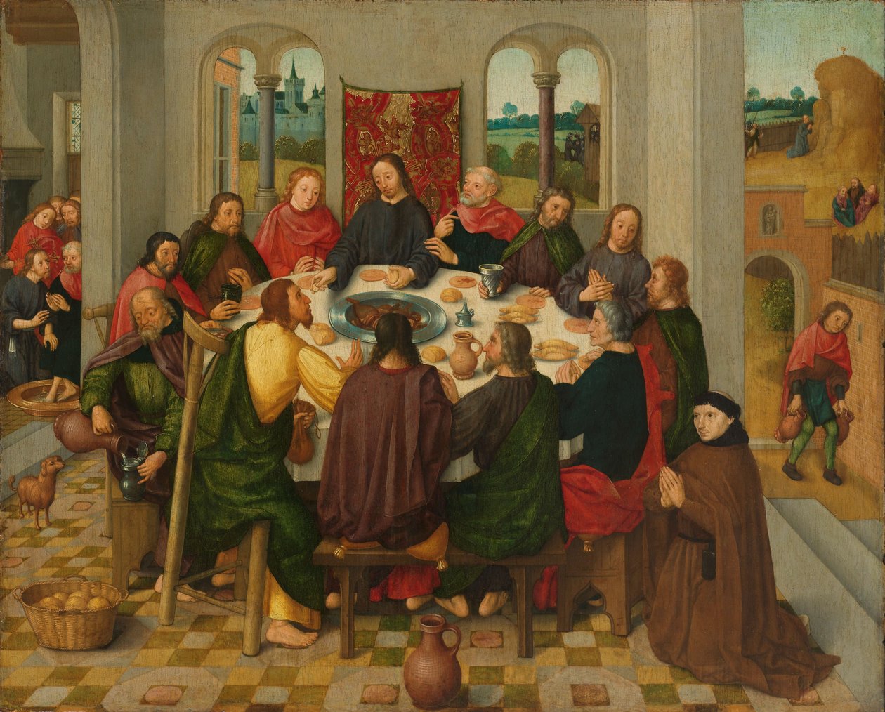 Son Akşam Yemeği, yak. 1485-1500 (panelde yağ) by Master of the Amsterdam Death of the Virgin