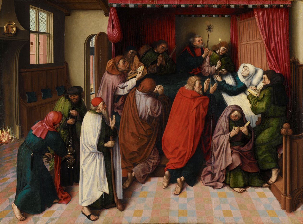 Bakire'nin Ölümü, yak. 1500 (paneldeki yağ) by Master of the Amsterdam Death of the Virgin