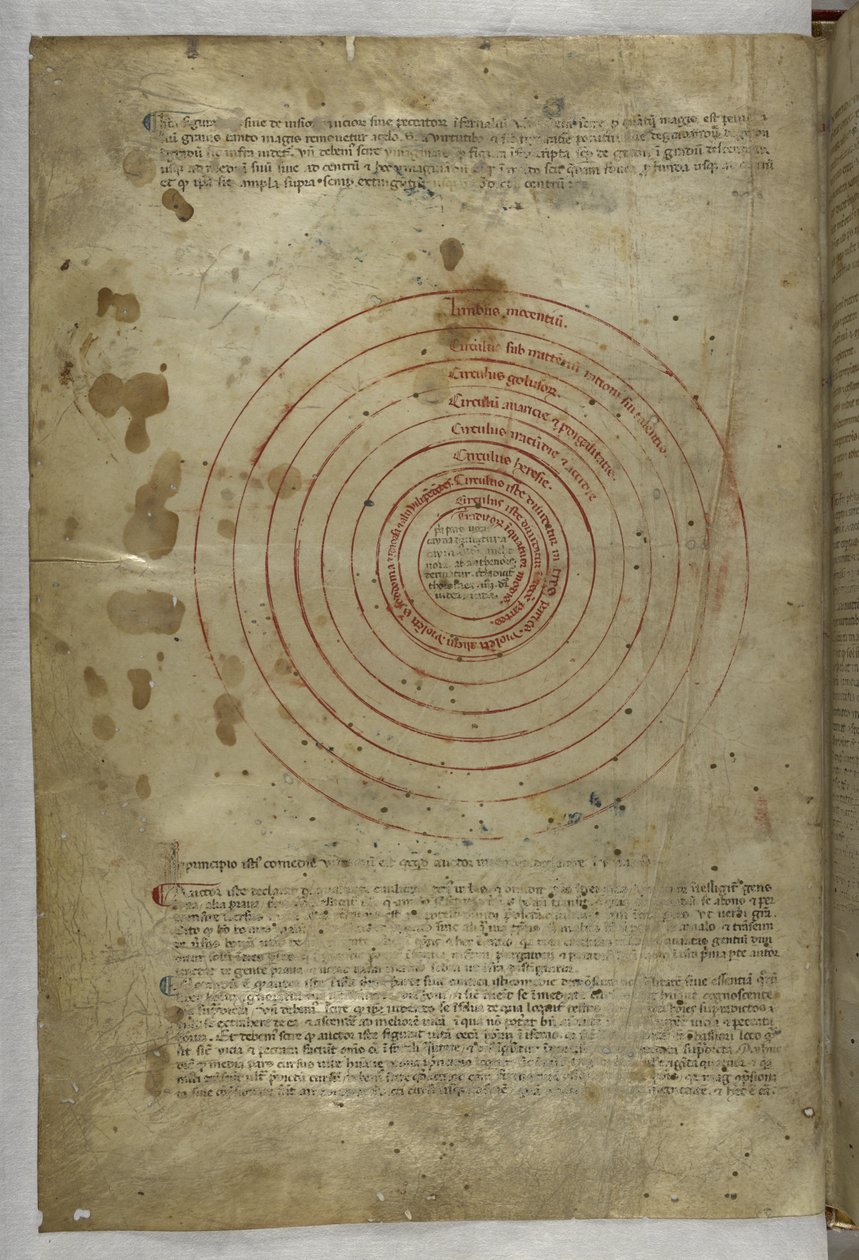 Egerton MS 943 f.2v Cehennem: Dante Alghieri