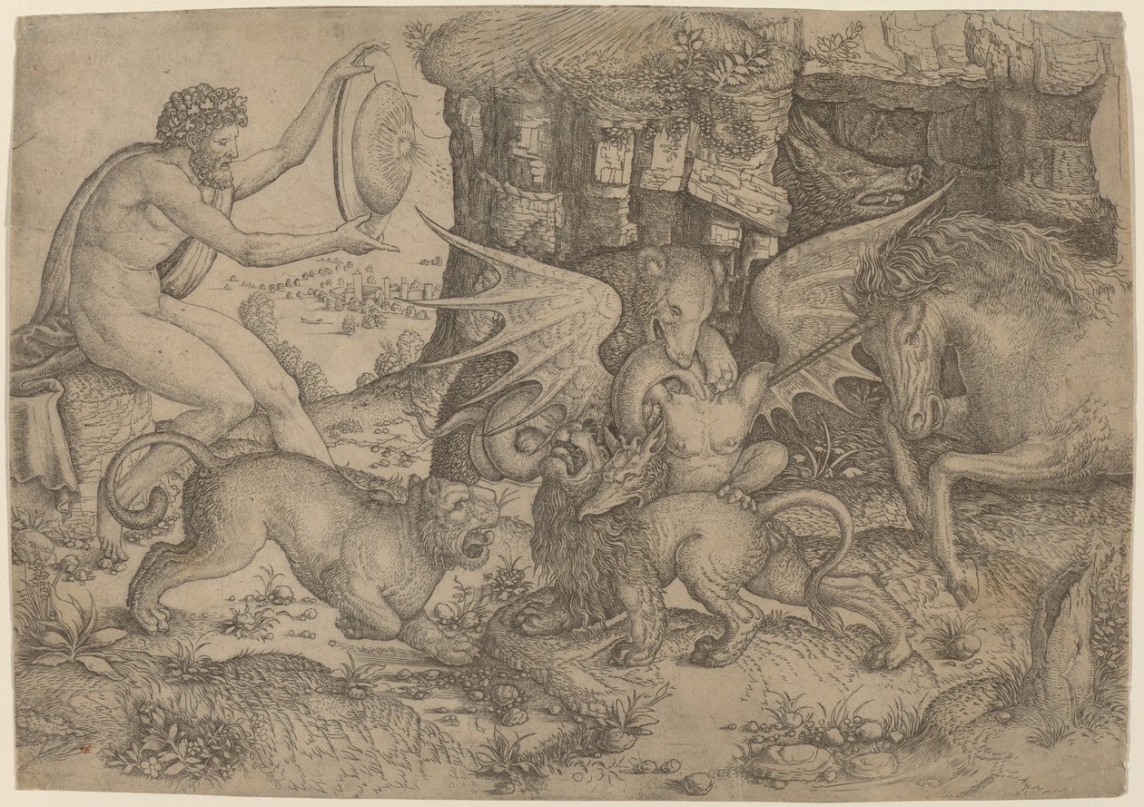 Alegorik Tema: Hayvanların Savaşı by Master of the Beheading of St. John