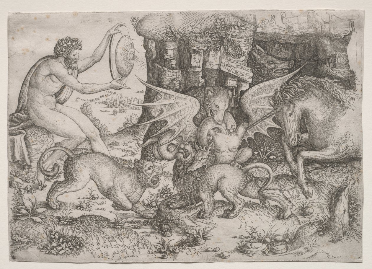 Alegorik Tema: Hayvanların Savaşı by Master of the Beheading of St. John