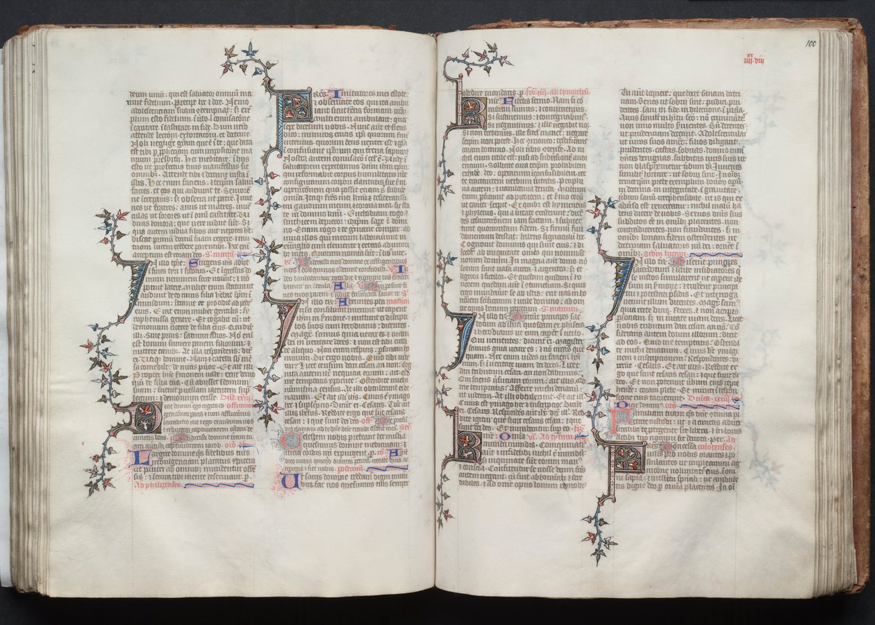 Gotha Missal: Fol. 100r, Metin, c. 1375. by Master of the Boqueteaux