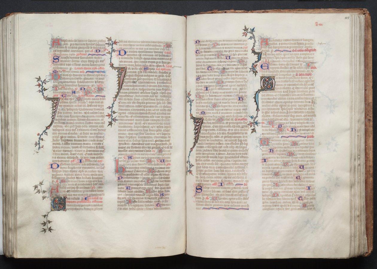 Gotha Missal: Fol. 105r, Metin, c. 1375. by Master of the Boqueteaux