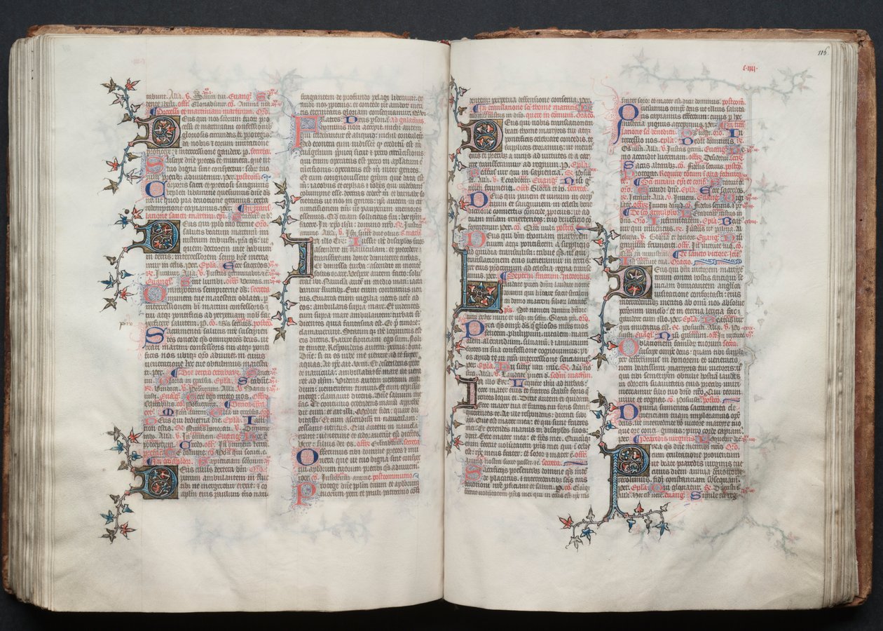 Gotha Missal: Fol. 116r, Metin, c. 1375. by Master of the Boqueteaux