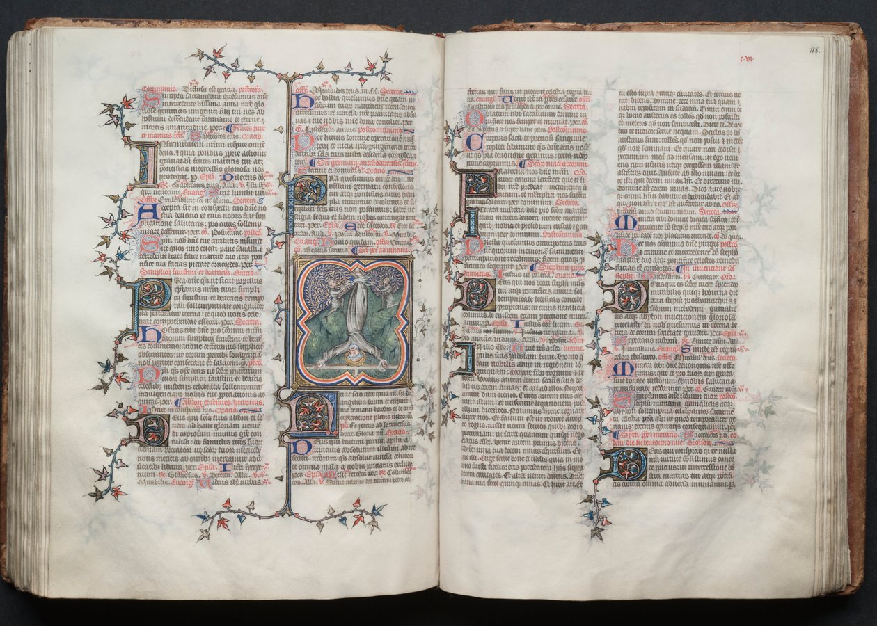 Gotha Missal: Fol. 117v, St. Peter Çapraz Bağlanmış, c. 1375. by Master of the Boqueteaux