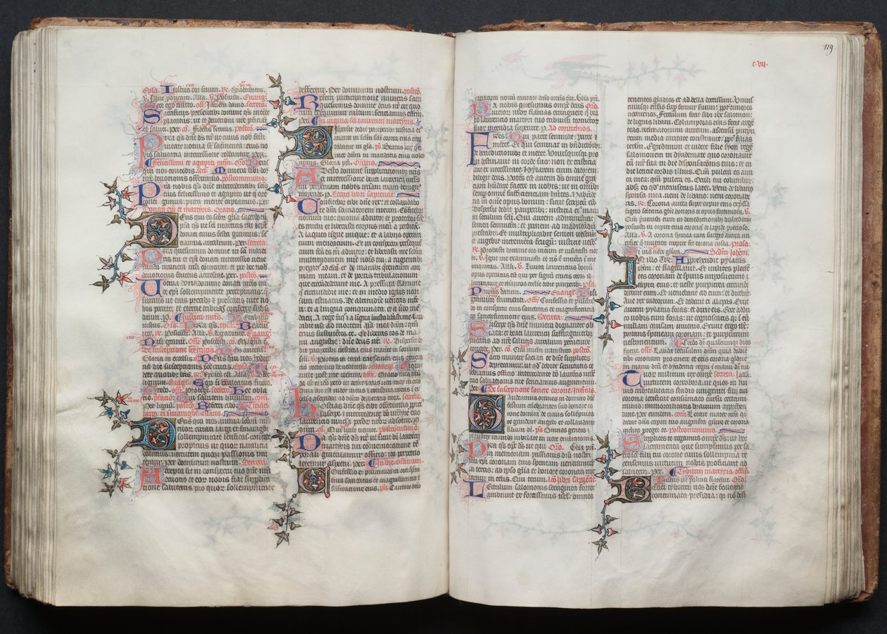 Gotha Missal: Fol. 119r, Metin, c. 1375. by Master of the Boqueteaux