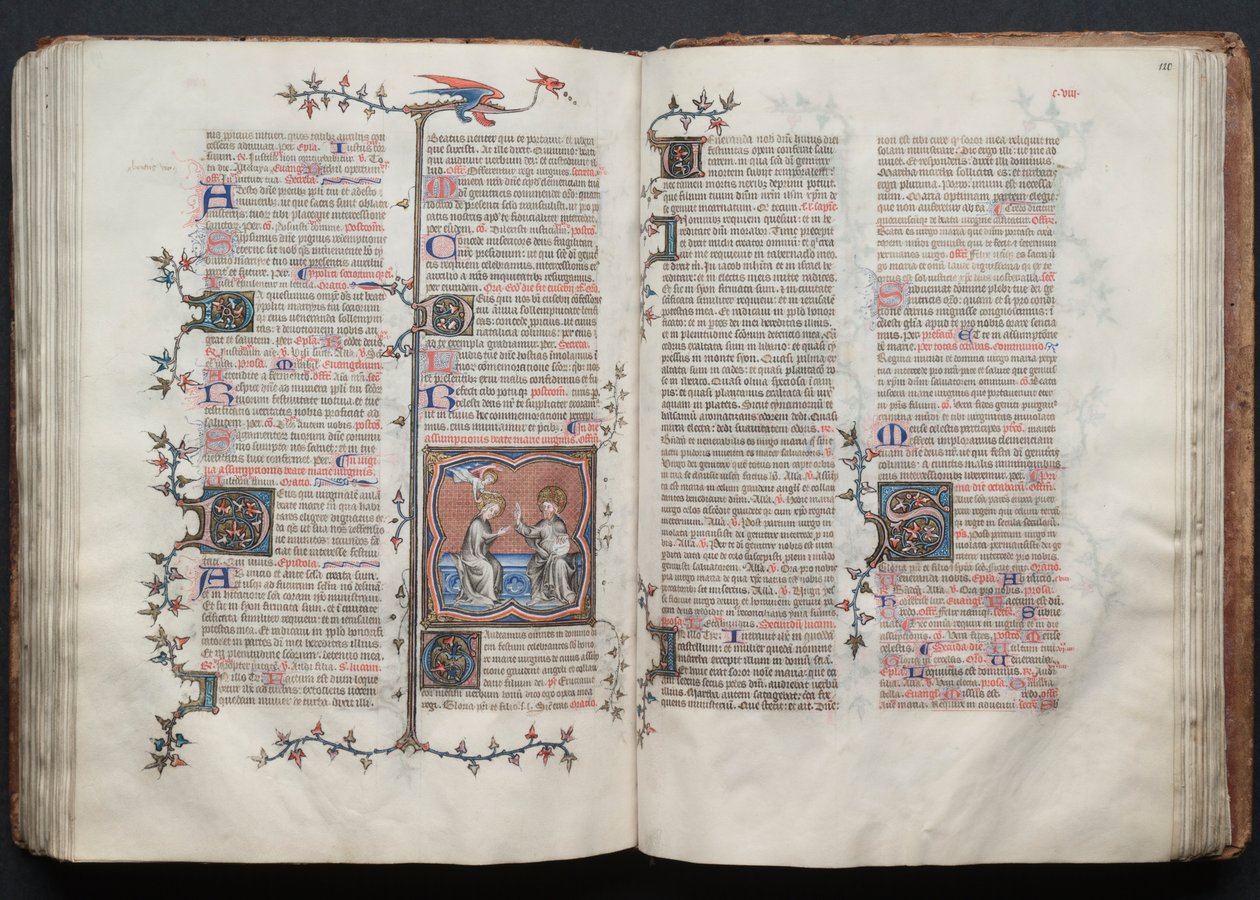 Gotha Missal: Fol. 119v, Bakirenin Taç Giymesi, c. 1375. by Master of the Boqueteaux