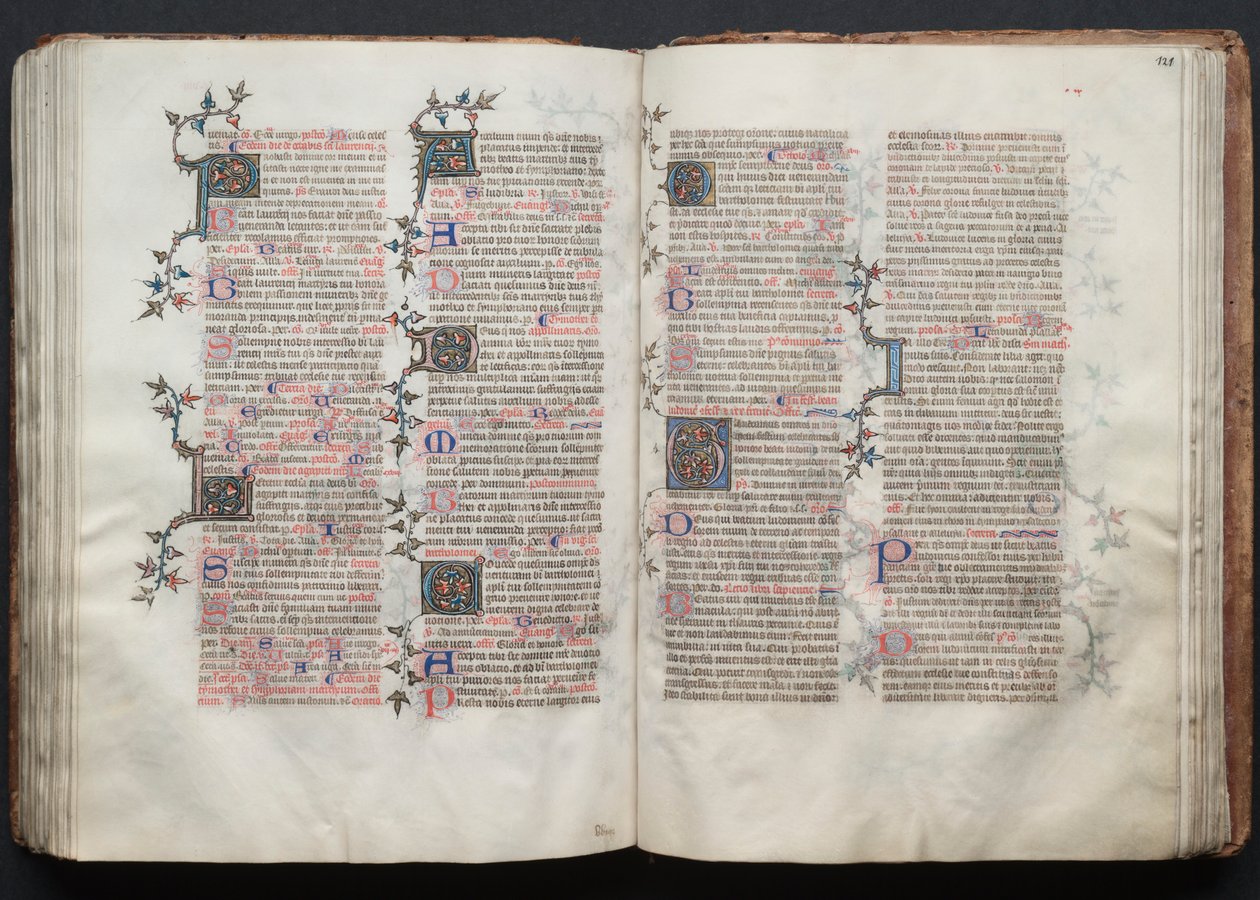 Gotha Missal: Fol. 121r, Metin, c. 1375. by Master of the Boqueteaux